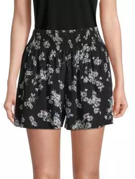 Шорты Цветочные Philosophy, черный / белый