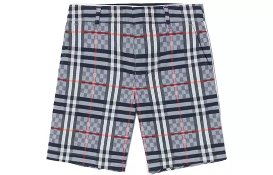 Шорты детские Burberry в клетку, светло-голубой