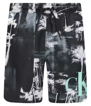 Шорты детские Calvin Klein Swimwear пляжные с принтом, черный