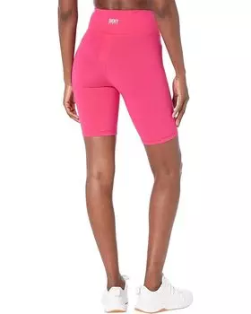Шорты DKNY High-Waist 8" Metallic Logo Bike Shorts, цвет Beetroot