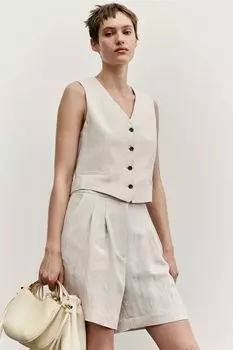 Шорты длиной до колена H&M, бежевый