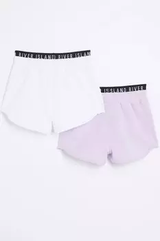 Шорты для бега для девочек с поясом, 2 шт в упаковке River Island, фиолетовый