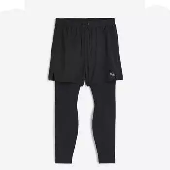 Шорты для бега H&M DryMove Double-layered, черный