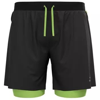 Шорты для бега Odlo 2 in 1 Short X Alp Trail 6 Inch, цвет Black/Sharp Green
