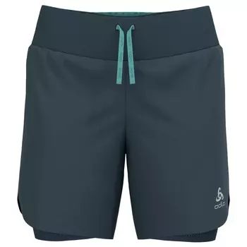 Шорты для бега Odlo Women's 2 in 1 Short X Alp Trail 6 Inch, цвет Dark Slate