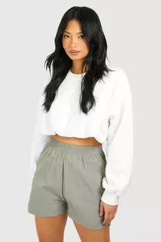Шорты для бега Petite Parachute Runner boohoo, серый