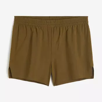 Шорты для бега с карманами DryMove H&M, темно-зеленый хаки