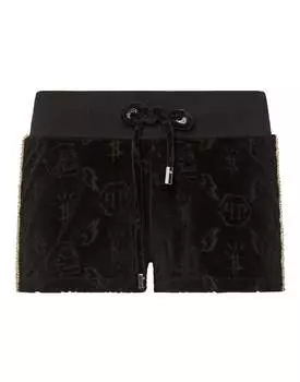 Шорты для бега с монограммой PHILIPP PLEIN, черный