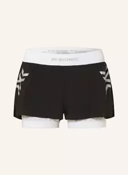 Шорты для бега twyce race 2-в-1 X-BIONIC, цвет SCHWARZ/WEISS/SILBER