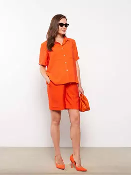 Шорты для беременных с однотонным карманом и эластичной резинкой на талии LC Waikiki Maternity