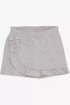 Шорты для девочек Юбка с бантом и рюшами Бежевый Меланж (1,5-5 лет) Breeze