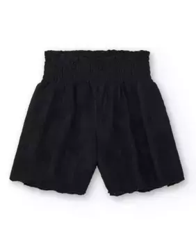 Шорты для девочек с эластичной талией и соответствующим цветочным принтом Tuc tuc, черный