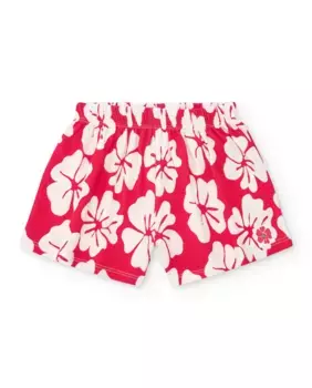 Шорты для девочек с цветочным принтом и эластичной талией Tuc tuc, красный