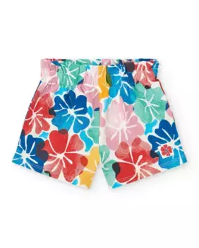 Шорты для девочек с цветочным принтом и эластичной талией Tuc tuc, мультиколор