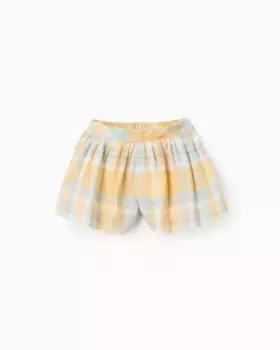 Шорты для девочек с клетчатым принтом Zippy, желтый