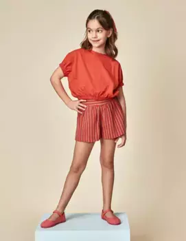 Шорты для девочек с полосатым принтом Gocco, оранжевый