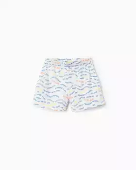 Шорты для девочек с принтом и эластичным поясом Zippy, белый