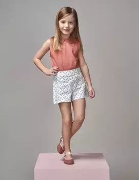 Шорты для девочек с принтом и пуговицами Gocco, белый