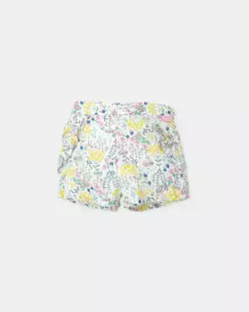 Шорты для девочек с рюшами и цветочным принтом Tutto Piccolo, сиреневый