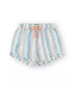 Шорты для девочки белого цвета с цветными полосками Canada House, белый