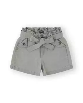 Шорты для девочки серого цвета с бумажным пакетом на талии Canada House, серый
