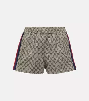 Шорты для гольфа Web Stripe GG Gucci, Beige/Ebony/Mc