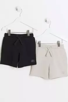 Шорты для мальчиков из хлопка, 2 шт в упаковке River Island, черный