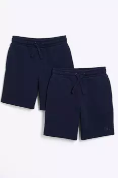 Шорты для мальчиков из хлопка, 2 шт в упаковке River Island, синий