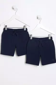 Шорты для мальчиков из хлопка, 2 шт в упаковке River Island, синий