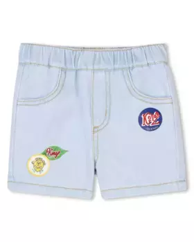 Шорты для мальчиков из синего хлопка Kenzo Kids, голубой