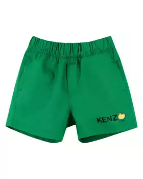 Шорты для мальчиков из зеленого хлопка Kenzo Kids, зеленый