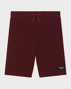 Шорты для мальчиков с металлическим логотипом Dolce&Gabbana, цвет Dark Red