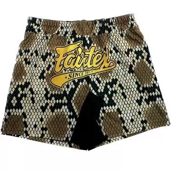 Шорты для MMA Fairtex AB19 Diamond Shell, размер M, коричневый/желтый