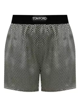 Шорты для отдыха в горошек TOM FORD, черный