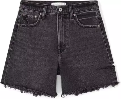 Шорты для папы Curve Love с высокой посадкой Abercrombie & Fitch, черный