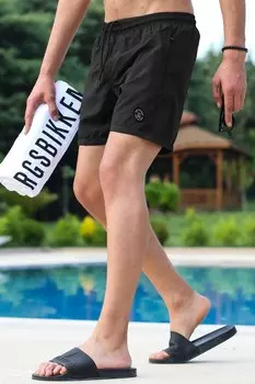 Шорты для плавания - Черный - Однотонный Madmext
