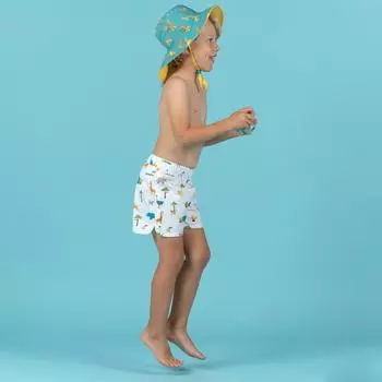 Шорты для плавания Decathlon с принтом «Саванна» Nabaiji, белый