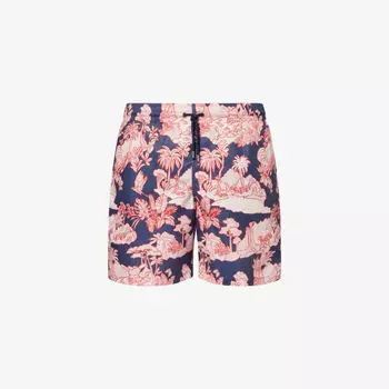 Шорты для плавания Derek Rose Maui с принтом, темно-синий / розовый