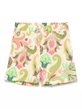 Шорты для плавания ETRO KIDS с принтом пейсли, нейтральный