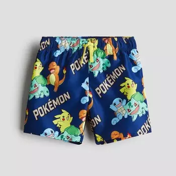 Шорты для плавания H&M Kids Printed Pokmon, темно-синий