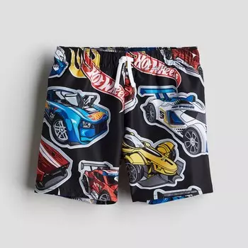 Шорты для плавания H&M Kids Printed Hot Wheels, черный