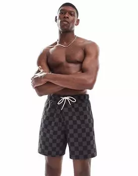 Шорты для плавания Hollister в черную клетку