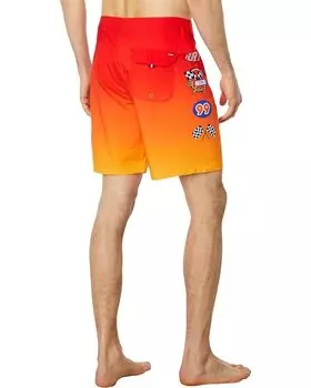 Шорты для плавания Hurley Phantom-Eco Nascar Flames 18" Boardshorts, цвет Unity Red