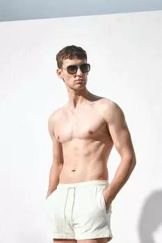 Шорты для плавания из сирсакера H&M, бежевый