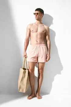 Шорты для плавания из сирсакера H&M, розовый