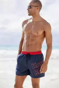Шорты для плавания KangaROOS "Адамс" с крупной надписью-логотипом, цвет морской волны