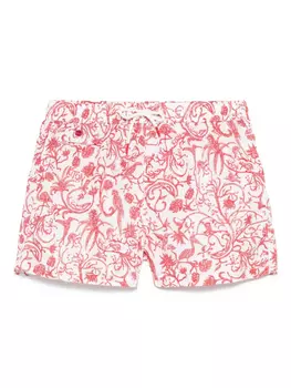 Шорты для плавания Kiton с цветочным принтом, белый