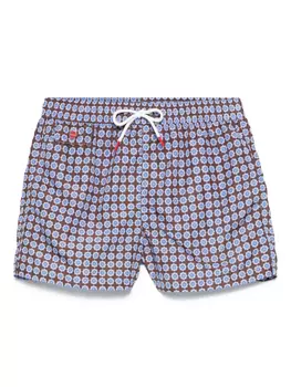 Шорты для плавания Kiton с цветочным принтом, коричневый