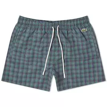 Шорты для плавания Lacoste Paris Logo Check Swim Shorts, цвет Navy Blue Check