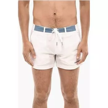 Шорты для плавания MIDI с контрастными полосками Dsquared2, White